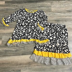 Women’s Ruffled Skirt & Blouse Outfit.